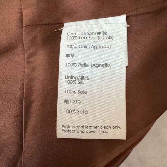 3.1 Phillip Lim Lambskin soft Leather Ruffled Cognac Zip Up Jacket silk lining 4 - Picture 11 of 16